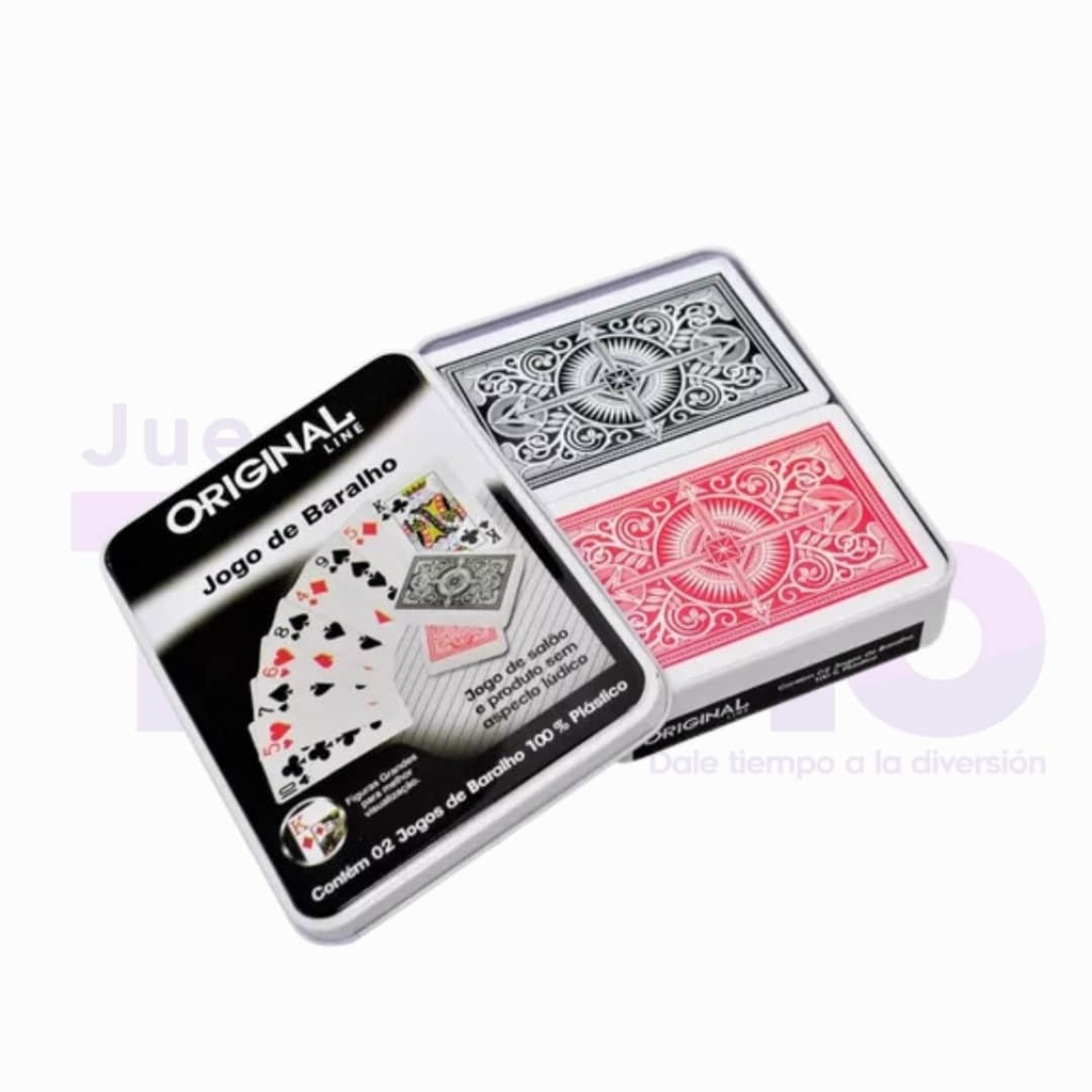 Juego de Cartas Póker Caja Metálica | Mazos Plástico Lujo